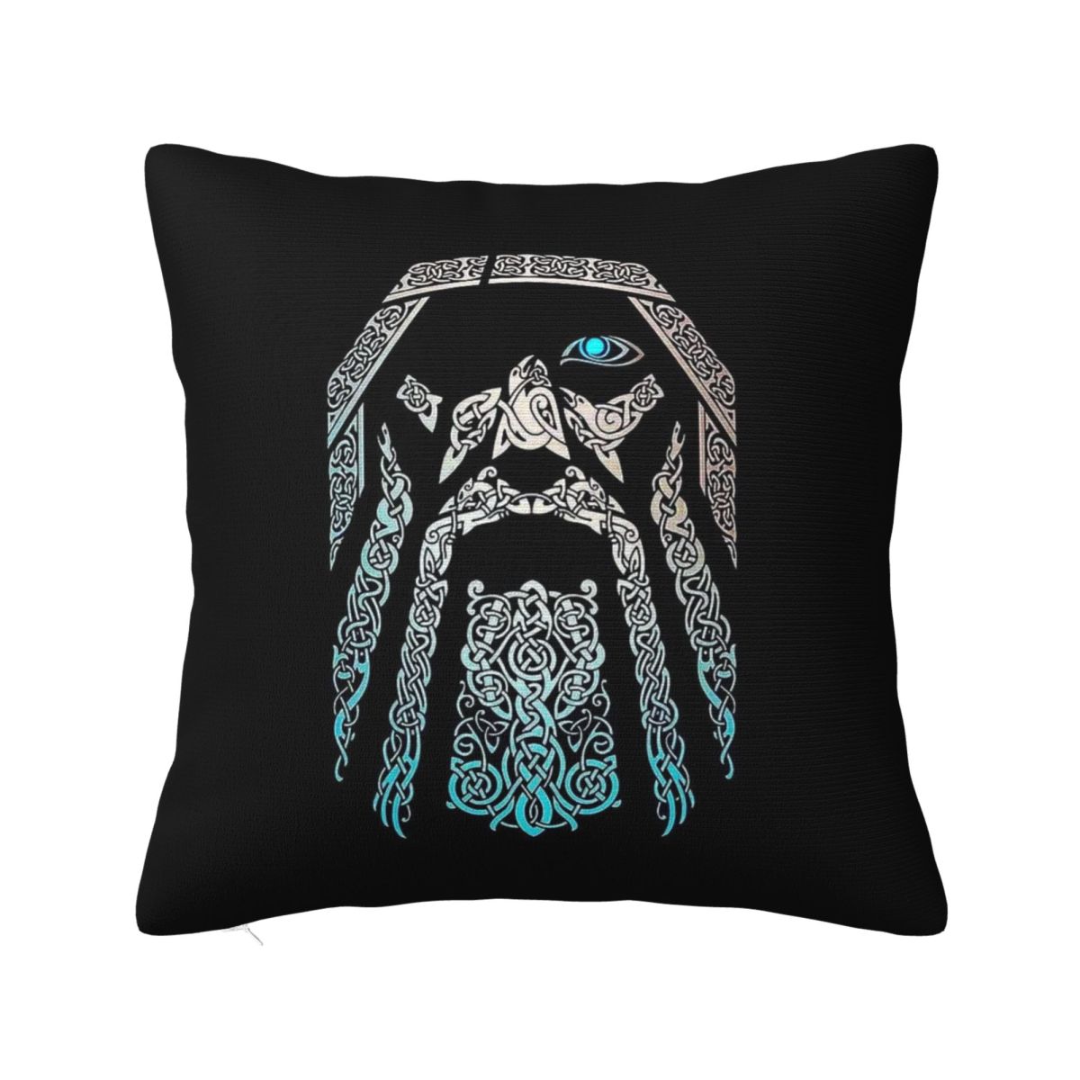 Символ Валькнут и руны на дереве Скандинавский Викинг Один Квадратная наволочка Чехол для подушки Наволочка Декоративная наволочка 12x12Inch