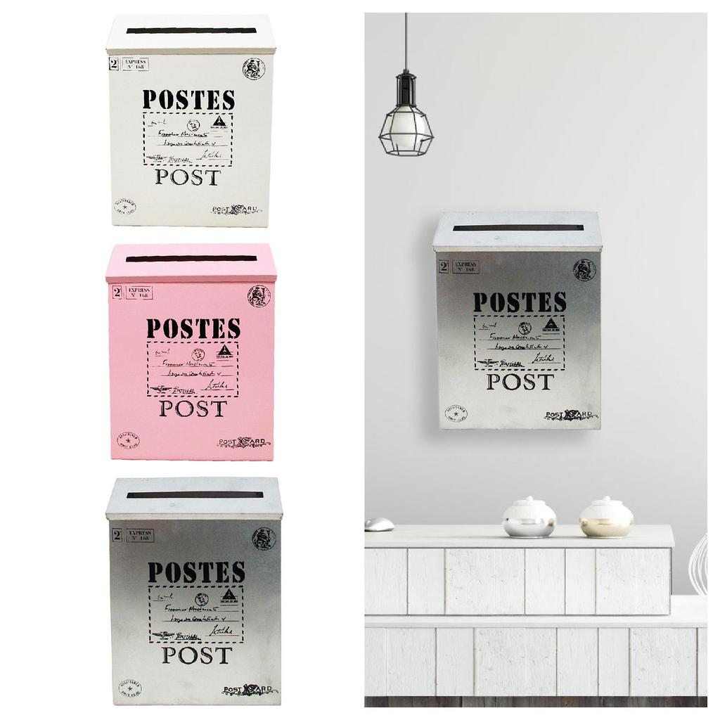 Wall Mounted Mailbox Newspaper Holder Box Letter Box Large Capacity Vintage Wall Hanging Mail Box for Outside House Yard Gate