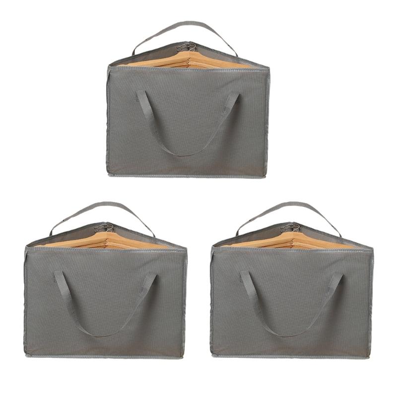 

Oxfords Cloth Hanger Organizers Bag Foldable Designs Space Saving Storage Solution for Household Use серый