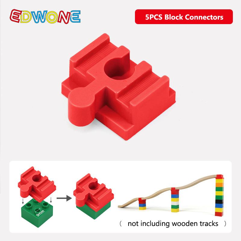 

5pcs Wooden Train Track Adapter Plastic Building Blocks Wooden Track Connectors fit for All Wooden Tracks Toys for Kids