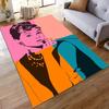 Pop Art Style Woman Portrait in Vibrant Colors Non-slip rug suitable for living room and bedroom sofas.