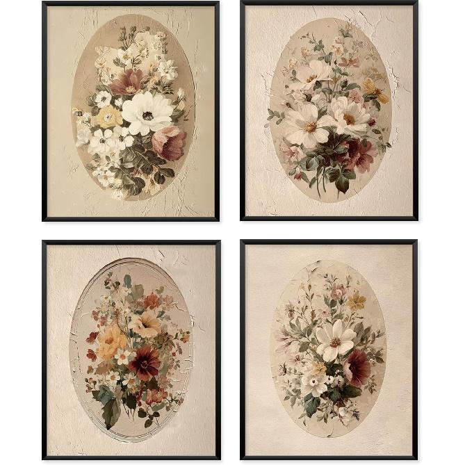 Locomiss Vintage Cottagecore Nature Earthy Wall Art Posters Decor, Nature Earthy Room Decor Aesthetic, Cottage Core Wall Art Print For Dorm Bedroom цветочный