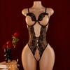 Sexy Lingerie Women Adult Transparent Teddy Babydolls Crotchless Sex Clothes Bodysuit Exotic Pajamas Deep V Open Bra Costumes
