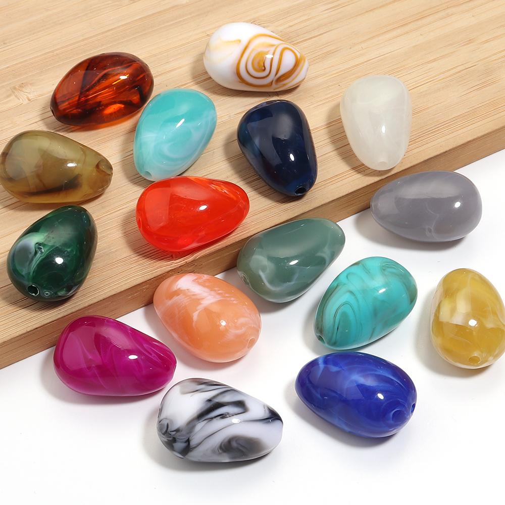 10pcs 29x20mm Irregular Acrylic Beads Colorful Oval Cloud Beads Loose Beads For DIY Jewelry Making Bracelet Necklace Accessories