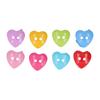 200pcs Multicolor Heart Shaped Buttons 2 Holes Resin Heart Buttons Decorative Buttons  For Sewing