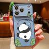 Lovely Baby Panda Pattern Case For iPhone 17 Pro Max Funda iPhone 16 15 14 13 Pro Max Magnetic For Magsafe Hybrid Slim Matte Cover