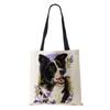 Women Shoulder Bag Shopper Travel Harajuku Canvas Casual Handbag Eco Reused Oil Painting Dog Large Capacity Tote Books Bag CLE