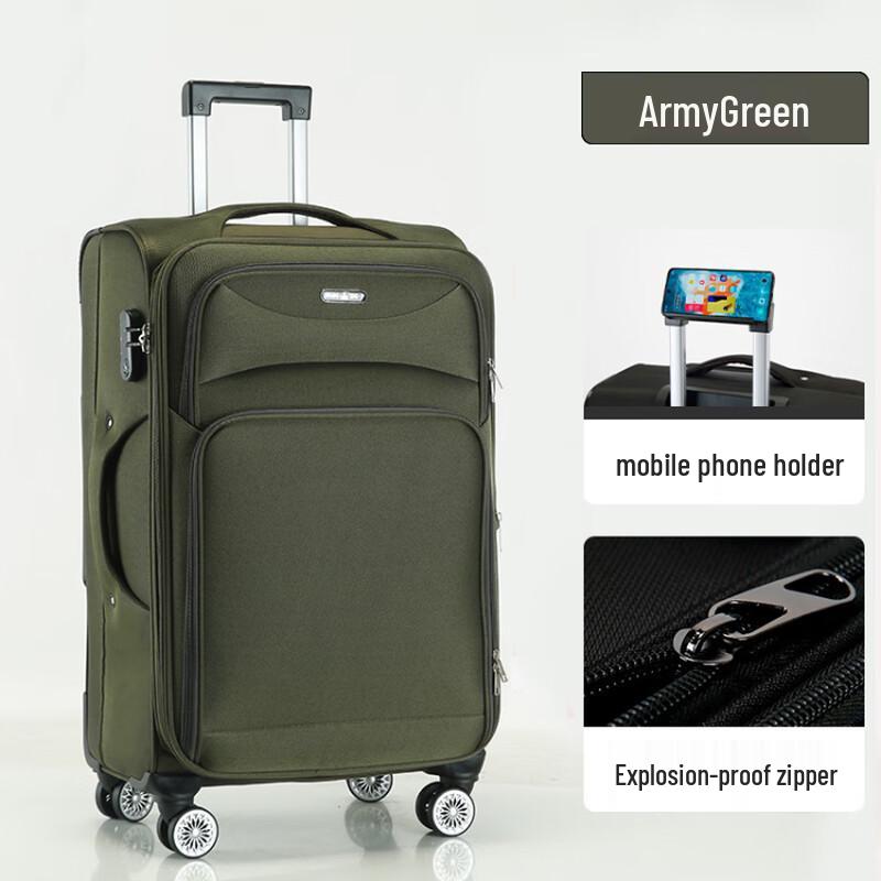 Xiaoyan Oxford Cloth Spinner Suitcase with Phone Holder 20 inch