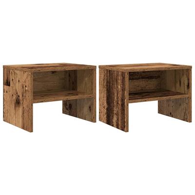 Nightstand 2 Pcs Reclaimed Wood Look 40 X 40 X 30 Cm Engineered Wood