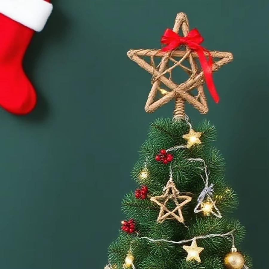 Artificial Pentagram Christmas Wedding Home Bedroom Decor Flowers Needlework Star Rattan Garland Table Ornament Party Diy Gift
