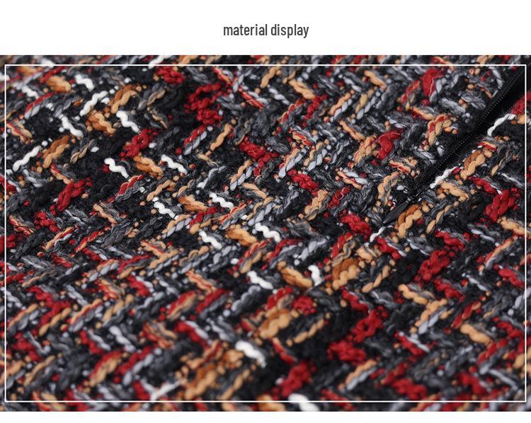 Chic Winter Plaid Jacket & Skirt Cotton Set HM2872