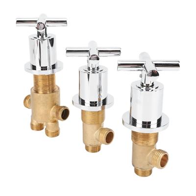 Robinet de contrôle d'eau de salle de bain G1/2 Filetage mâle Laiton Acier inoxydable Robinet de contrôle d'eau froide chaude pour baignoire