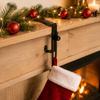Christmas Stocking Hangers, 10 Pack Metal Mantel Holders with Turn-Screw Clamps for Shelf, Tabletop, and Square-Rail Holiday Displays