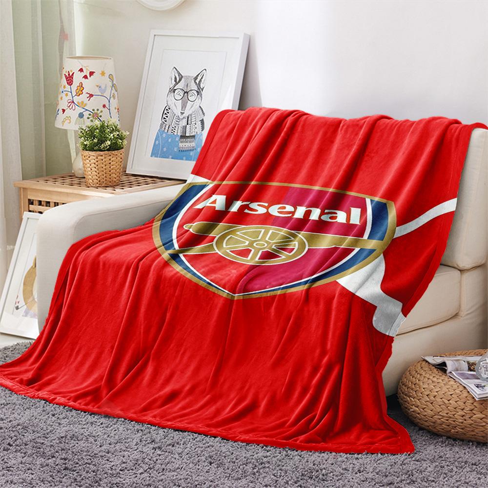Arsena Team Logo Print FlAannel Blanket, High Quality Comfortable for All Seasons, Home Decor, Warmth and Comfort
