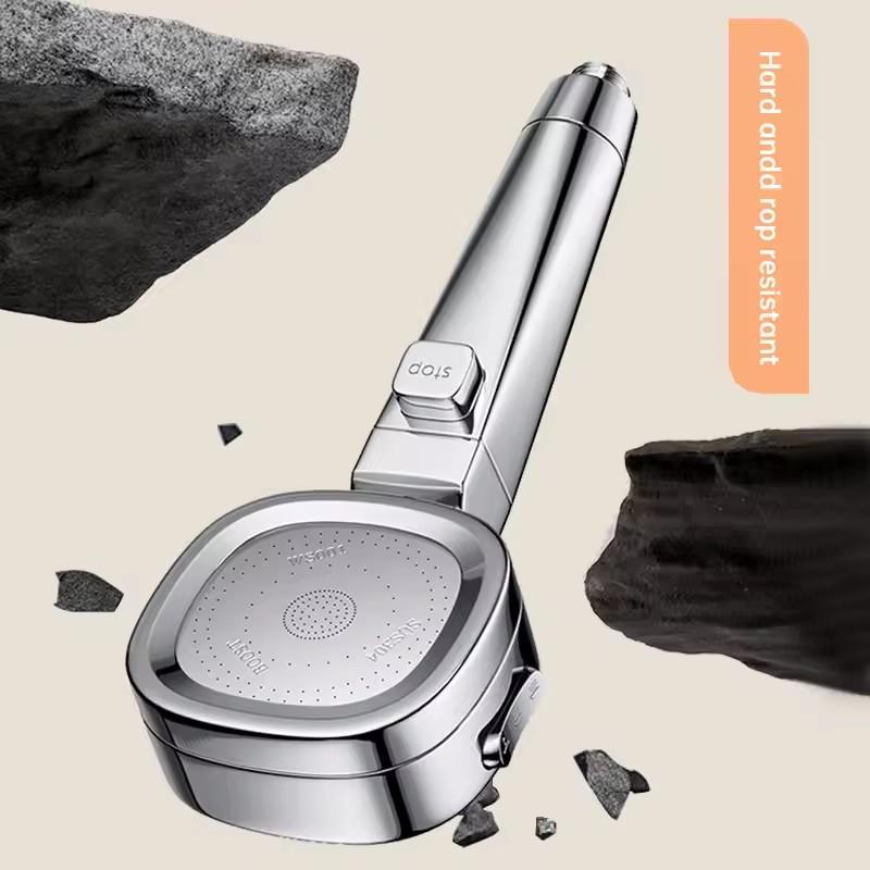 New Bathroom Booster Shower Head, 3 Mode Adjustable Spray, Bathroom Shower System Handheld Shower Head, Silver Shower Head
