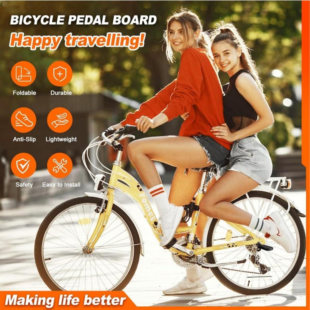 Bicycle Rear Pedal for Electric Bike Foldable Design Aluminum Alloy Material Anti Slip Pattern Wide Application