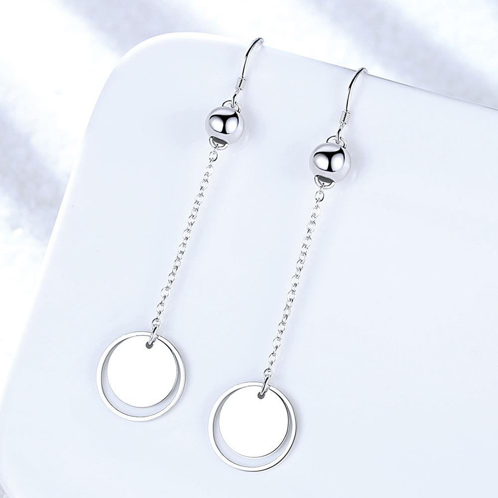 925 Sterling Silver Stylish Simple Round Tassel Earrings Birthday Party Anniversary Gift Daily Commuter