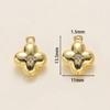 2Pcs/Pack 14/18K Gold Plated Flowers Shape Pendants with Zircon for Necklace Bracelets Jewelry Making Supplies Accessories