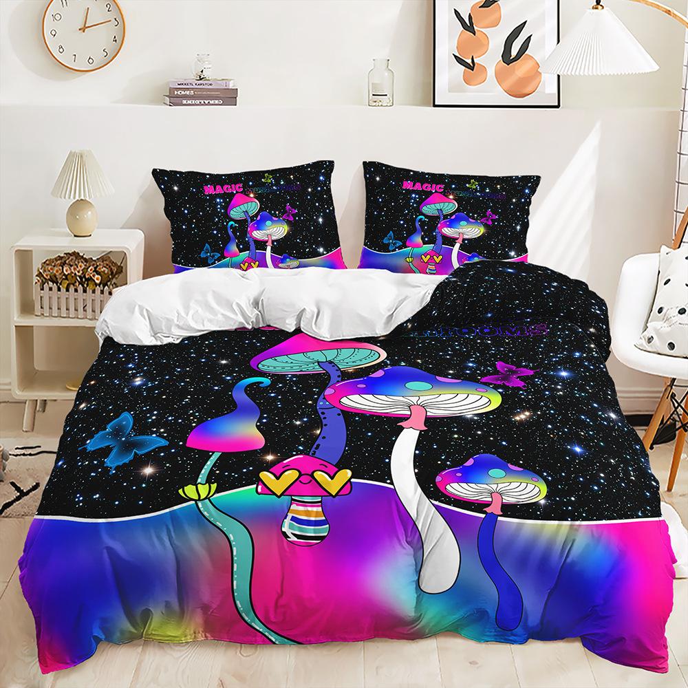 Three-Piece Mushroom Magic Plant Quilt Set Bedding Kit Children'S Room