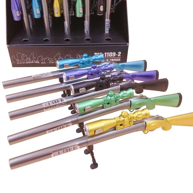 LED Light Creative Sniper Rifle Modeling Gel Pen Weapons Black Refill 0.38mm Kids Gift Toys Stationery School Supplies.