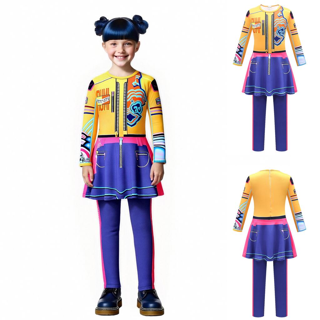 Children's Fun Printed Half body Skirt Pants And Jumpsuit