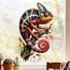 Caméléon sur Branche Autocollant Fenêtre Animal Réaliste Lézard Autocollant Porte en Verre Statique Autocollants PVC Réutilisables pour Décoration Maison Salle de Bain Cuisine