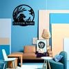 Custom Dog Family Name Metal Wall Art, Black Iron Matte Finish, Home Living Room Outdoor Patio Decor