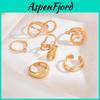 Geometric Light Face Ring Collection With Electroplated Finish For Ladies Accessories