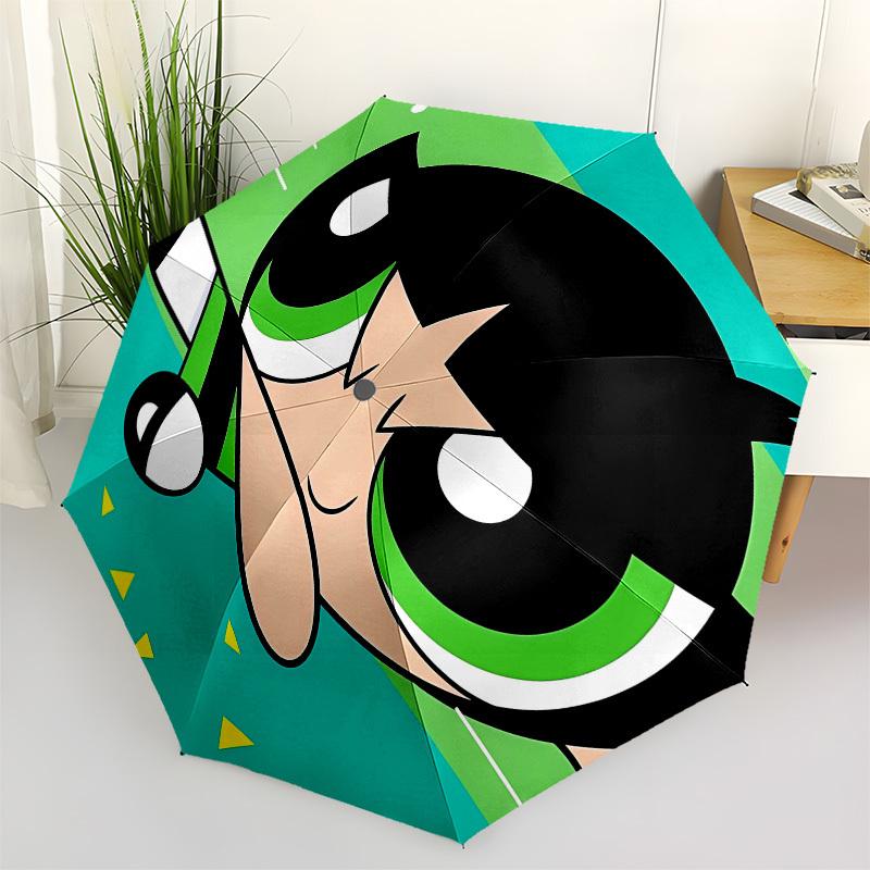 

Powerpuff Girls, Buttercup Automatic Opening and Closing, 8 rib Structure Portable Umbrella, Suitable for Men and Women in All Seasons Perf