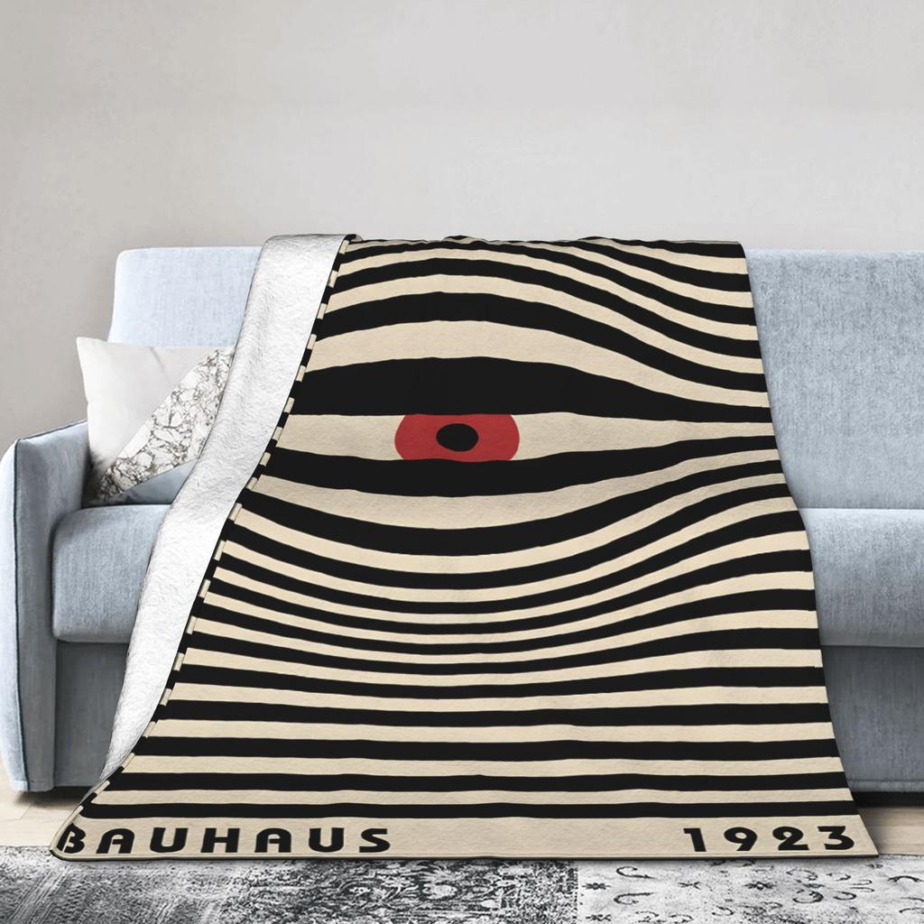 Bauhaus Eye 1923 Soft Blankets Students Plush Throw Blanket Graphic Bedroom Flannel Bedspread Sofa Bed Cover