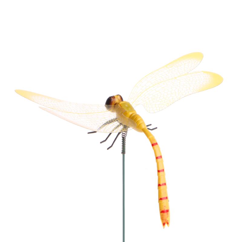Colorful Fairy Dragonfly On Stick Ornament Home Garden Vase Lawn Art Craft Decor