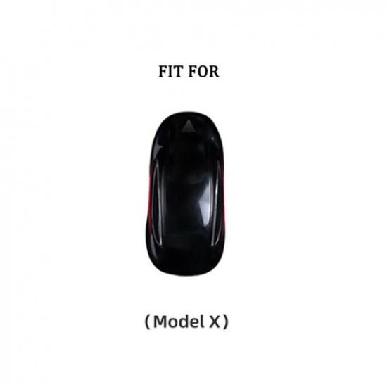 Genuine Leather Car Remote Key Fob Case Cover Shell Holder For Tesla Model X