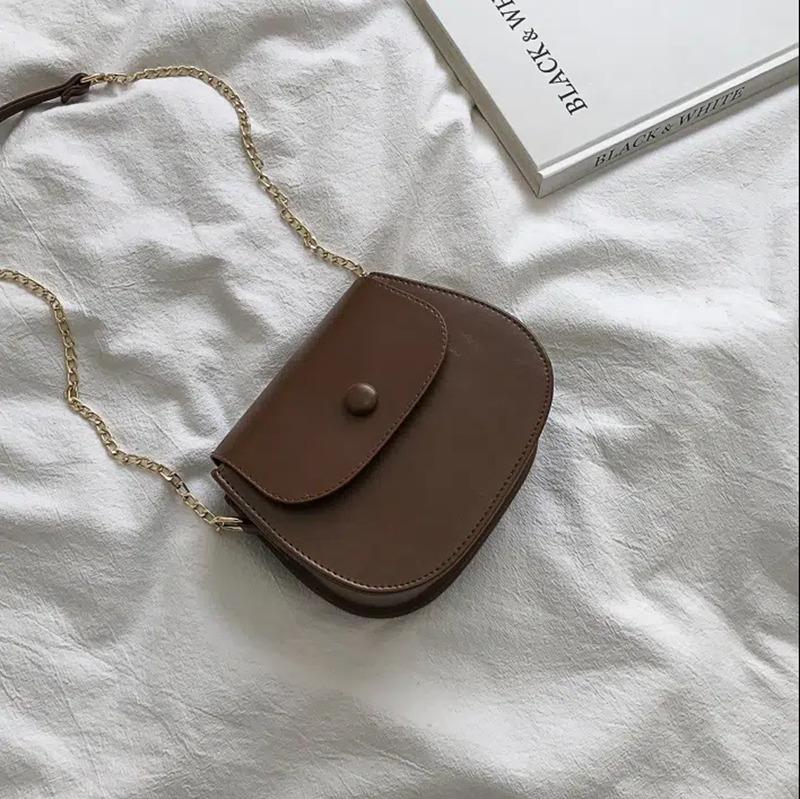 Mini Crossbody Bag Female Fashion Small Fresh Half-circle Saddle Bag Versatile Ins Single Shoulder Chain Bag Women Girls Cute Bag