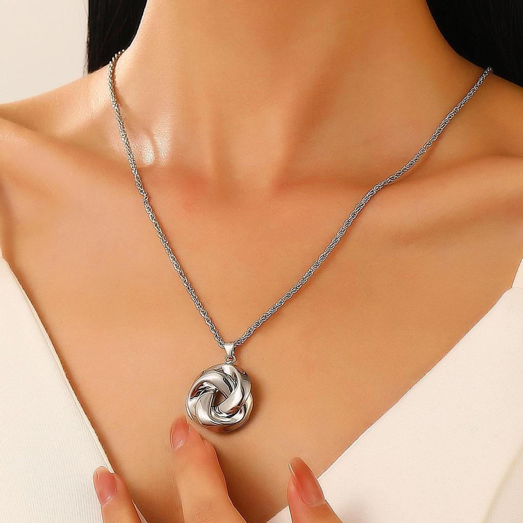 European & American Style Knot Jewelry Set: Women's Creative Necklace, Earrings, & Ring