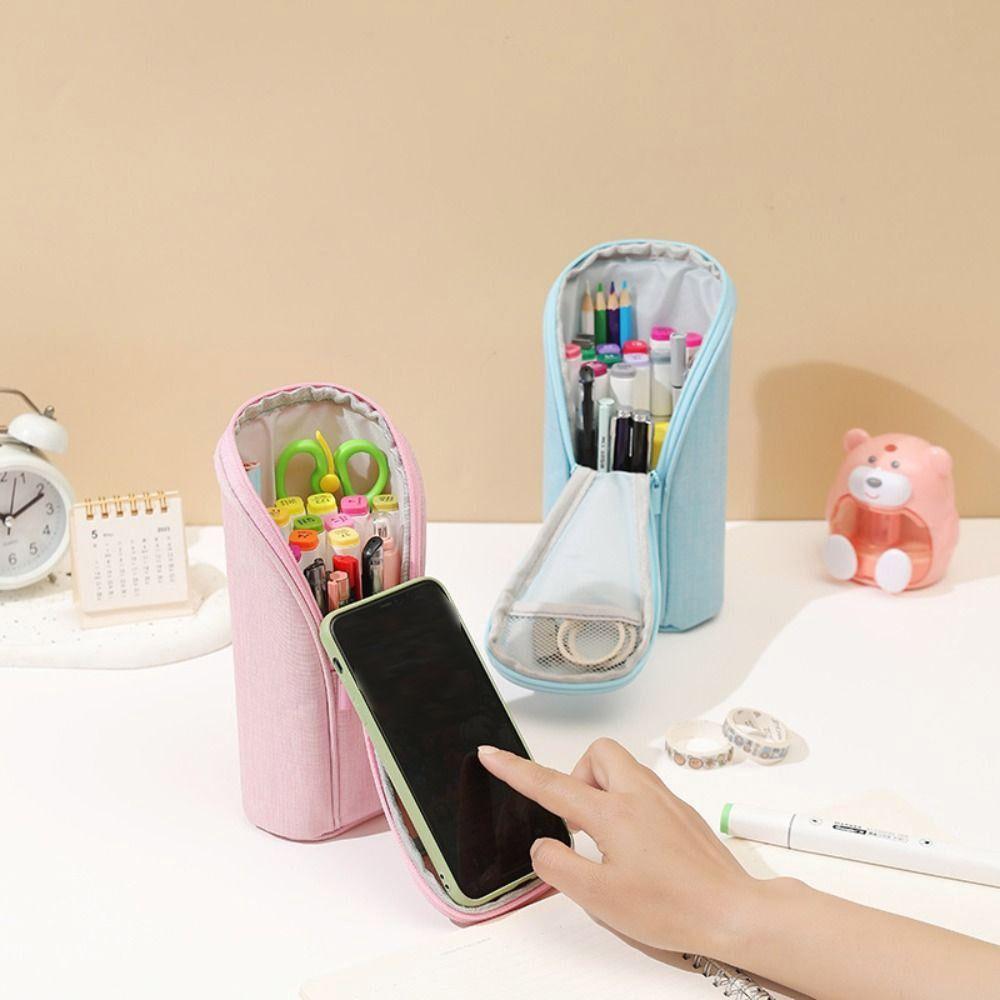 Standing Pen Bag Large Capacity Stationery Storage Organizer Vertical Pencil Case  Students