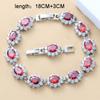 Women Wedding Jewelry Bridal Red Garnet Cz Earrings Pendant Necklace Bracelet And Ring Gift Sets