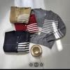 Design Sense Contrasting Color Sweater Jacket Women's Autumn and Winter New Wear Knitted Cardigan Loose Stack Top