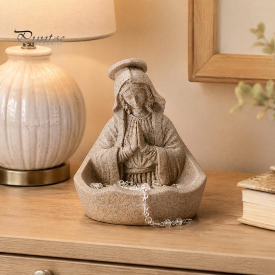 Rosenkranzhalter für Gebet Statue Unsere Liebe Frau von der Gnade, Halter für die Jungfrau Maria, Figur der Seligen Mutter, Katholisches Religiöses Heim-Mittelstück Dekoration Altar