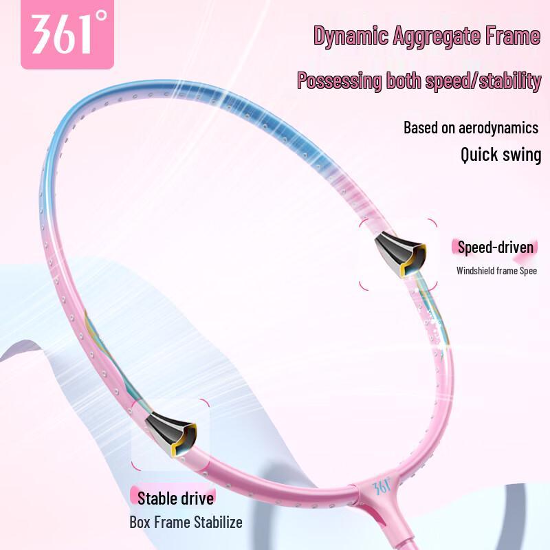 361° Feather Flower Serie Ultralicht Badmintonracket Dubbel Set