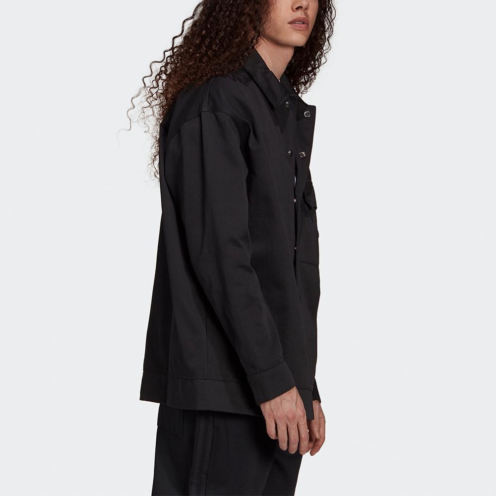 Adidas Originals Clover C Twill Jachetă Sport cu Guler Ajustat la Corp cu Un Singur Rând de Nasturi Jachete Bărbați Negru H11365