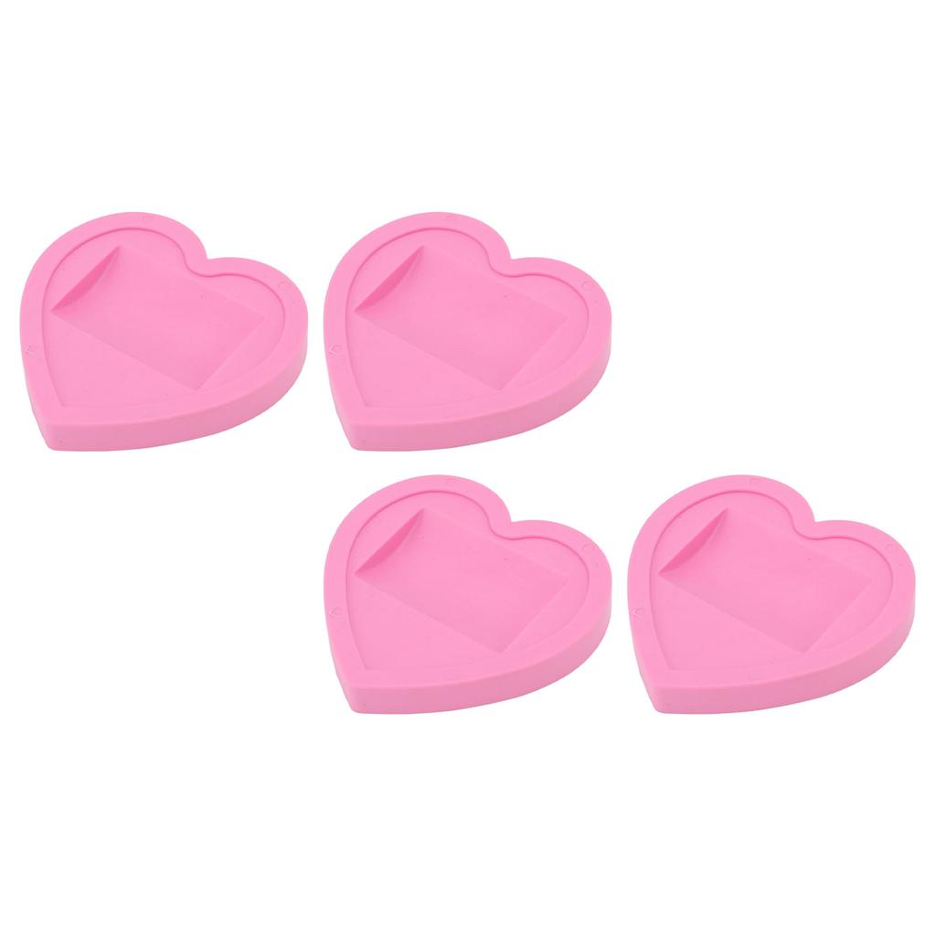 4Pcs Caster Cups Universal Pink Heart Pattern Rubber Low Noise Protective Furniture Pads