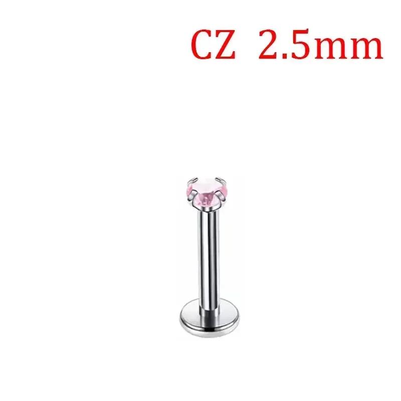 1 Stück G23 Titan Piercing CZ Stein Innen Gewinde Labret Monroe Lippenring Tragus Nagel Helix Ohrstecker 16G 18G Körperschmuck