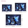 2D Magical Fairy Cats Backdrop Glowing Black Kittens with Wings and Fireflies Party Photo Background