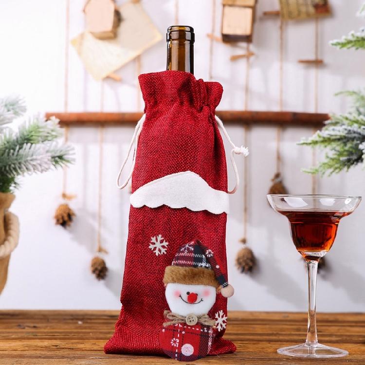 Christmas Wine Bottle Cover Wine Gift Bag New Year 2023 Xmas Gifts Holiday Party