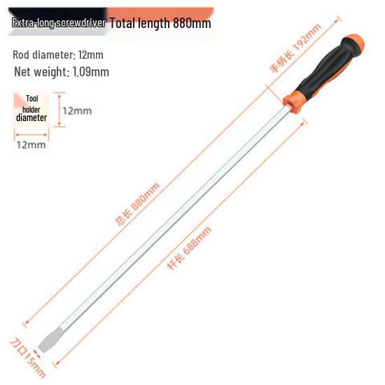 Hammerable Through-Tang Screwdriver with Flathead & Phillips Bits