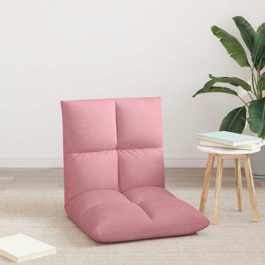 Adjustable Floor Chair Pink Velvet