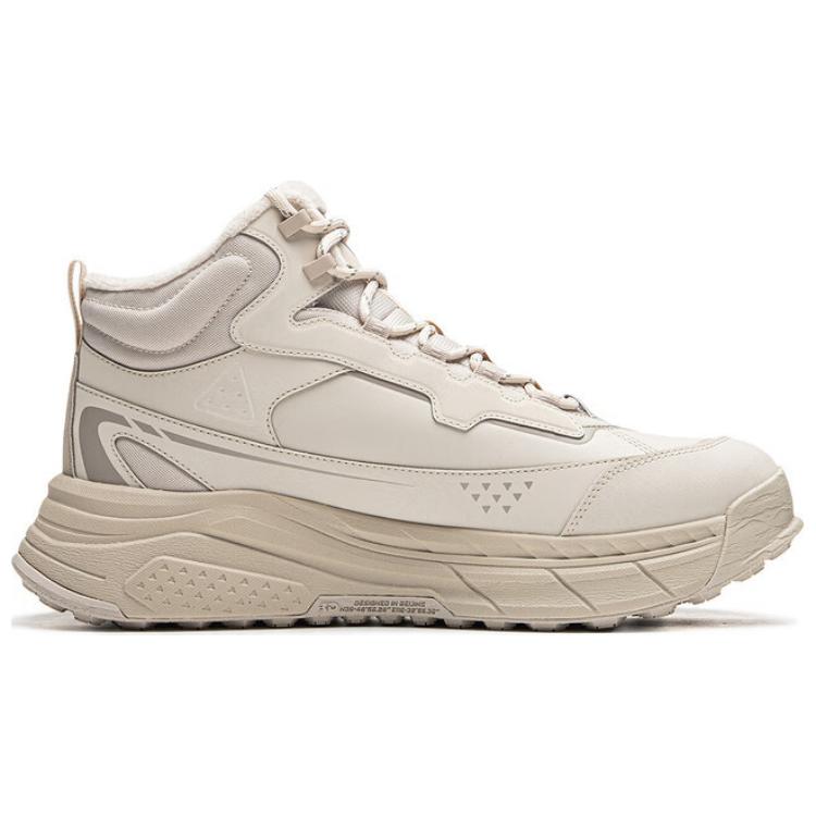 Li Ning Star Path 2 Fleece Warmth Thick Sole Height Increasing Strong Grip Cushioning Comfort Non-Slip Wear-Resistant Mid-Top Casual Shoes AGLU245-1