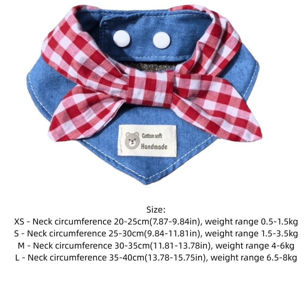 NEW Soft Dog Bandanas Adroable with Red Plaid Bow Tie Pet Bandana Breathable Dog Bibs for Small Medium Puppy Cat