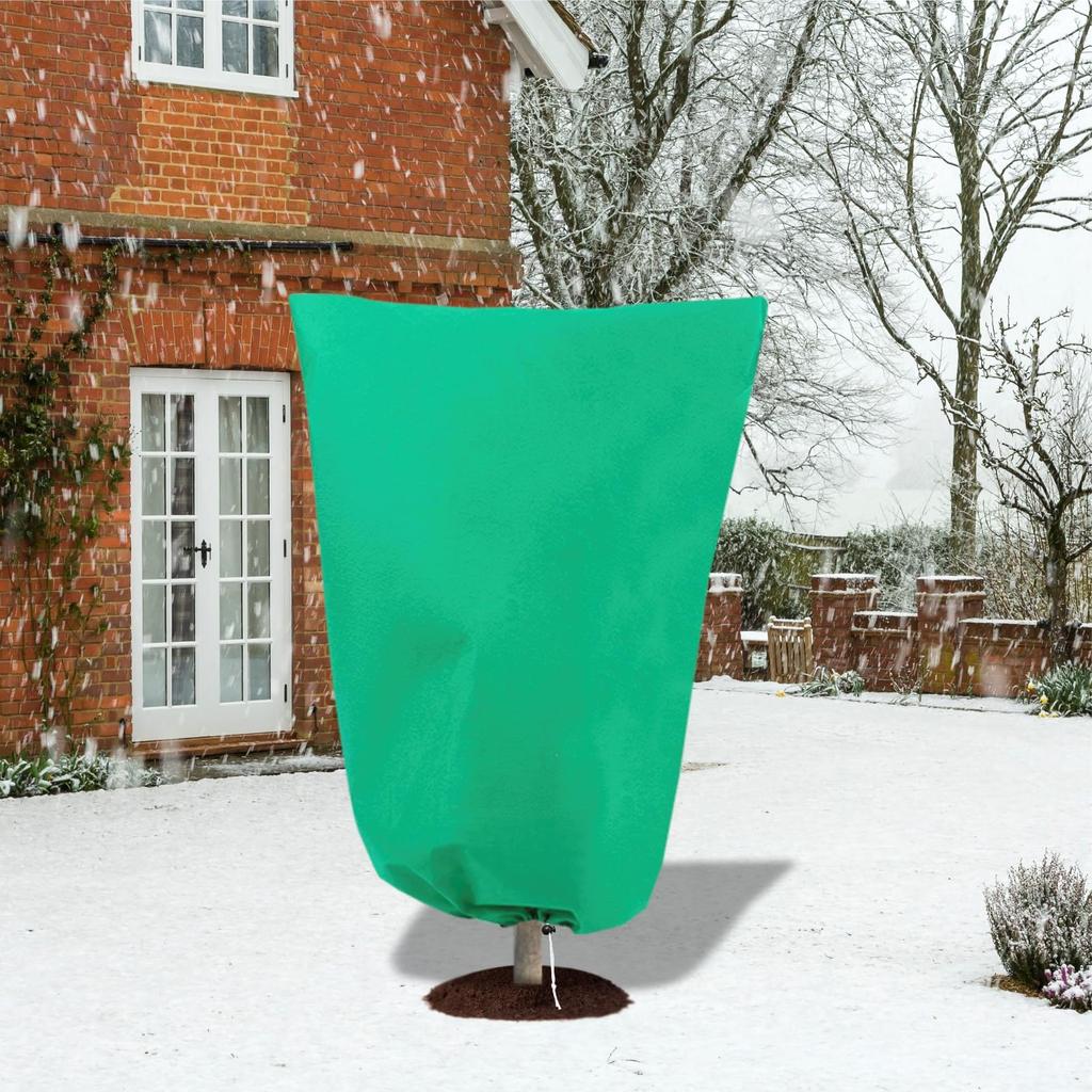 80 X 100cm Plant Frost Protection Cover Nonwoven Outdoor Windproof Warm Winter Freeze Guard for Greenhouse/Garden