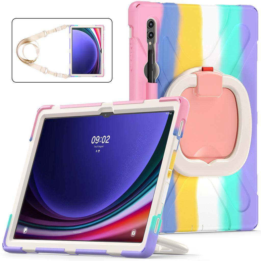 Heavy Duty Case for Galaxy Tab S10 S9 S8 Ultra 2024 2023 2022 14.6" SM-X920 X926B X910 X916B X900 X906B 360 Rotating Stand Cover